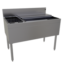 Glastender 42-Inch x 24-Inch Underbar Ice Bin/Cocktail Unit with Left Bottle Well and 10-Circuit Cold Plate