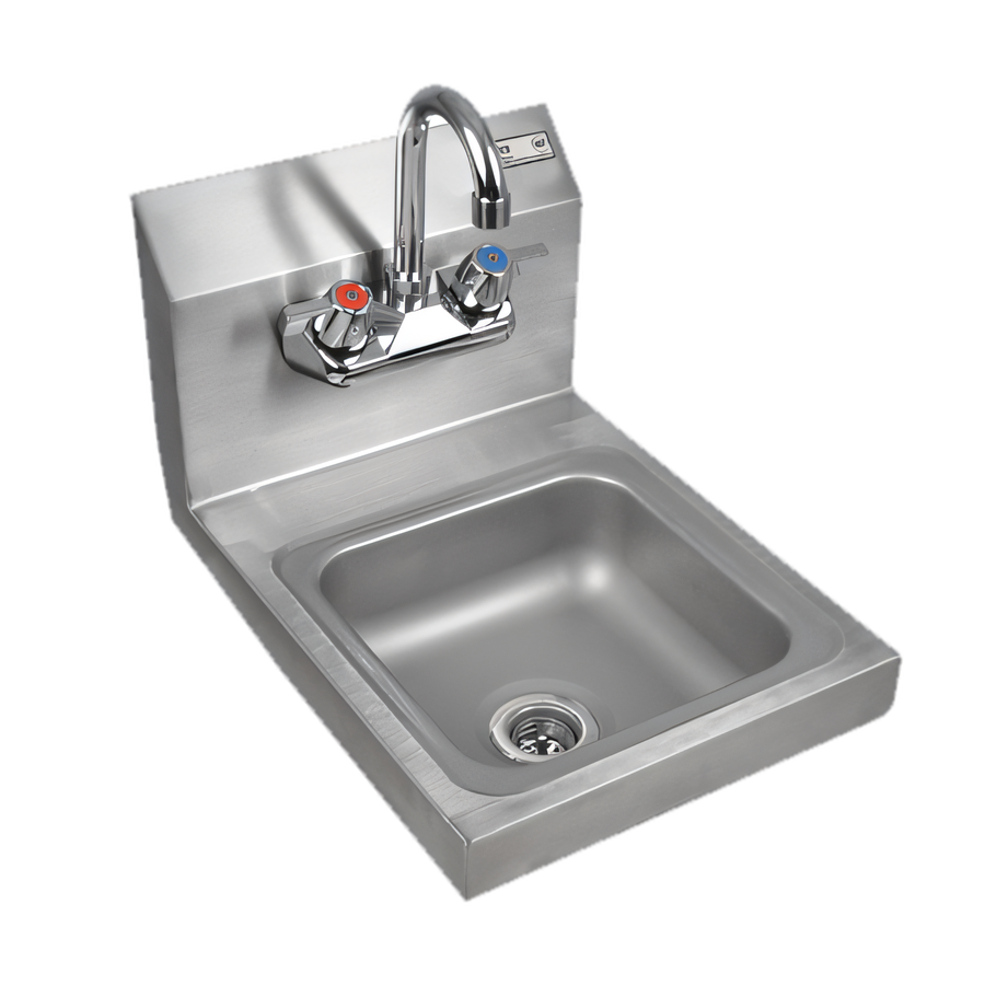 Product image #1 for John Boos Pro-Bowl Wall-Mount Stainless Steel Hand Sink with Splash Mount Faucet, 9 x 9 x 5 Inch Bowl
