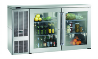 Perlick BBS60 Two-Door Self-Contained Back Bar Refrigerator, 60-Inch, 16 Cu. Ft., Black Exterior, Stainless Steel Top