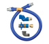 Thumbnail image #1 for Dormont Blue Hose 60-Inch Moveable Gas Connector Hose Assembly, 1/2-Inch ID with Swivel MAX and Safety Quik