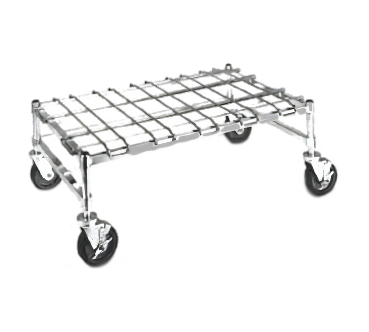 Product image #1 for Super Erecta Mobile Wire Dunnage Rack with Casters, 24 x 48 Inches, Chrome, 800 lb Capacity