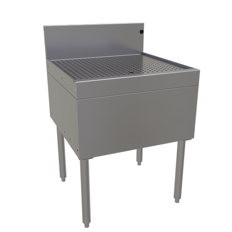 Product image #1 for Glastender Freestanding Open-Base Stainless Steel Underbar Drainboard, 24 x 24 Inch