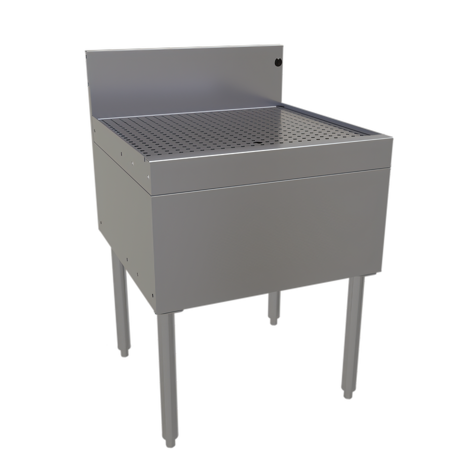 Product image #1 for Glastender Freestanding Open-Base Stainless Steel Underbar Drainboard, 24 x 24 Inch