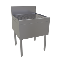 Glastender Freestanding Open-Base Stainless Steel Underbar Drainboard, 24 x 24 Inch