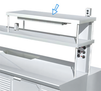 La Rosa Single-Deck Stainless Steel Overshelf for 19
