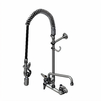 T&S EasyInstall 8-Inch Wall Mount Pre-Rinse Unit with 12-Inch Swing Nozzle, 44-Inch Hose, and Low-Flow Spray Valve