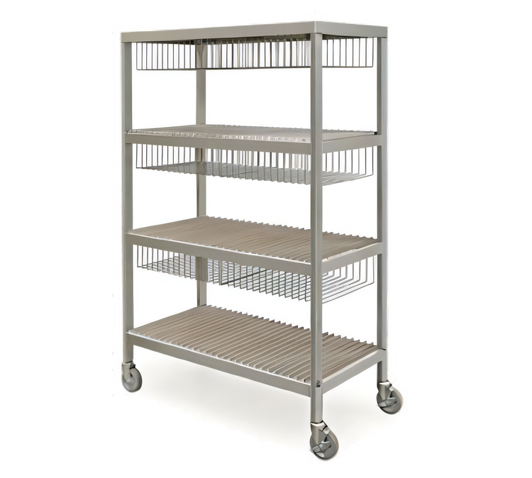 Product image #1 for Dinex 4-Shelf Multi-Purpose Aluminum Drying and Transport Rack with 1-1/2-Inch Tray Spacing