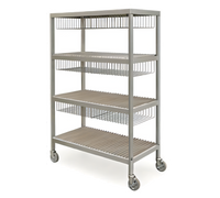 Dinex 4-Shelf Multi-Purpose Aluminum Drying and Transport Rack with 1-1/2-Inch Tray Spacing