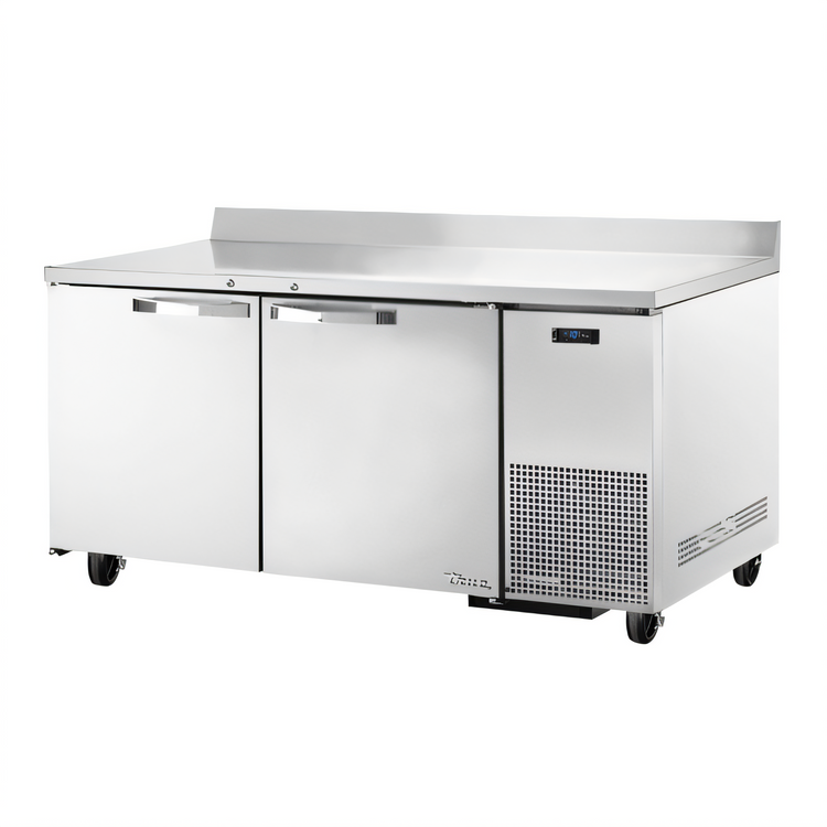 Product image #1 for True SPEC Series 67.25-Inch 2-Section Deep Work Top Freezer with Stainless Steel Doors and Rear Splash