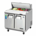 Thumbnail image #1 for Everest Refrigeration 35-5/8-Inch Wide Two-Section Sandwich Prep Table with Rear-Mounted Self-Contained Refrigeration, 10 Cu. Ft., 8-Pan Top