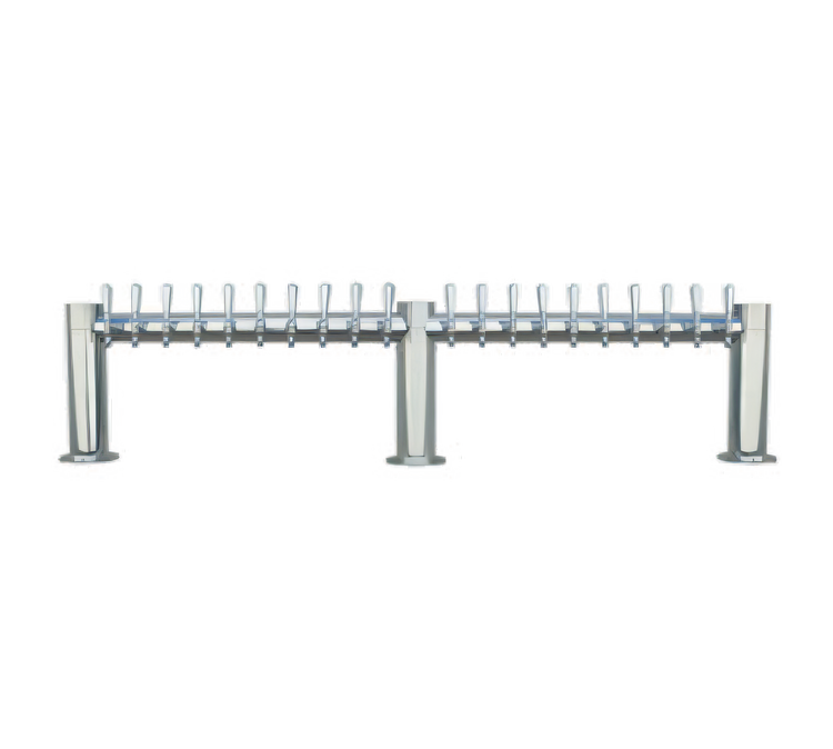 Product image #1 for Metropolis M 20-Faucet Countertop Glycol-Cooled Draft Beer Tower, Polished Stainless Steel