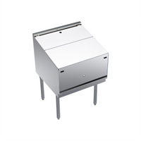 Krowne Royal Series Stainless Steel Freestanding Underbar Liquor Bottle Display Unit with Removable Locking Cover, 24-Bottle Capacity, 24 x 24 Inches