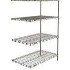 Thumbnail image #1 for Metro Super Erecta AN546BR Add-On Wire Shelving Unit, 42W x 24D x 63H, 4 Shelves, Brite Finish