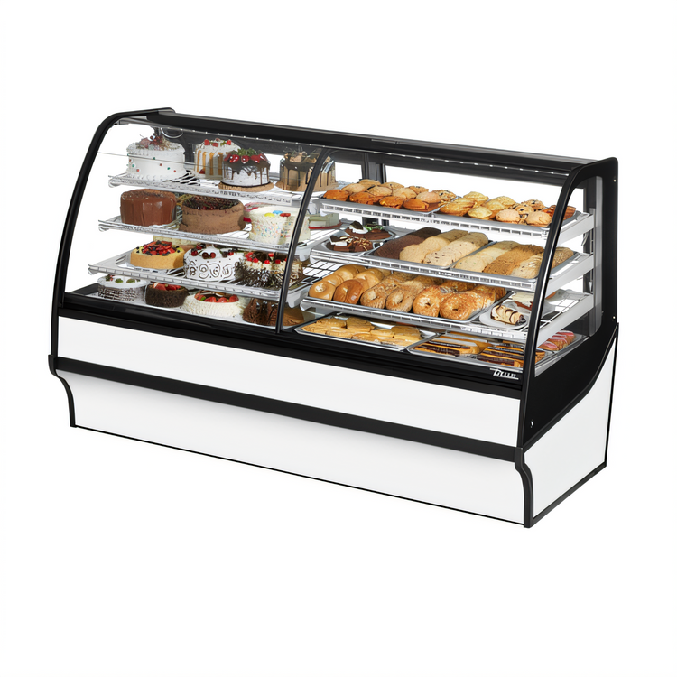 Product image #2 for True 77-1/4 Inch Wide Dual-Zone Dry/Refrigerated Full-Service Display Merchandiser