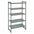 Thumbnail image #1 for Cambro Camshelving Basics Plus 5-Tier Stationary Vented Polymer Shelving Starter Unit, 60W x 18D x 64H, Brushed Graphite