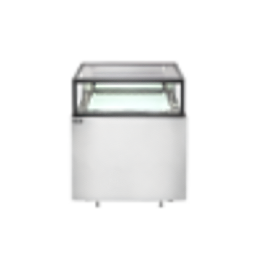 Product image #1 for Omcan 36-Inch Flat Top Refrigerated Bakery Display Case, 9.6 Cu. Ft., Stainless Steel, Straight Glass Front and Sides
