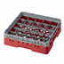Thumbnail image #2 for Cambro Camrack Full Size 25-Compartment Glass Rack with Soft Gray Extender, Red