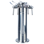 Thumbnail image #1 for Micro Matic USA Finnesse DS-144-PSS-W Countertop Air-Cooled Single-Column Wine Font with 4 Polished 304 Stainless Steel Side-Pull Faucets