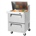 Thumbnail image #1 for Turbo Air Super Deluxe One-Section Sandwich/Salad Mega Top Prep Table Refrigerator with 2 Drawers, 12-Pan Opening