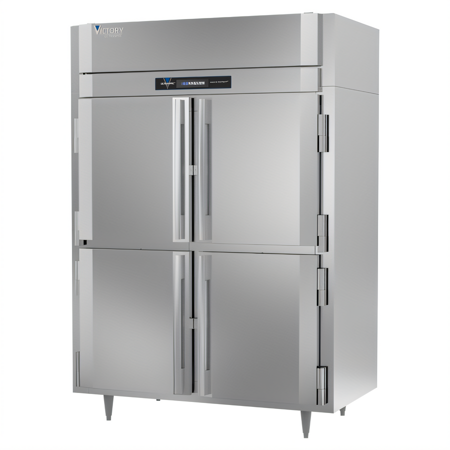 Product image #1 for Victory UltraSpec Extra Wide Two-Section Self-Contained Reach-In Freezer with Four Solid Half-Height Hinged Doors