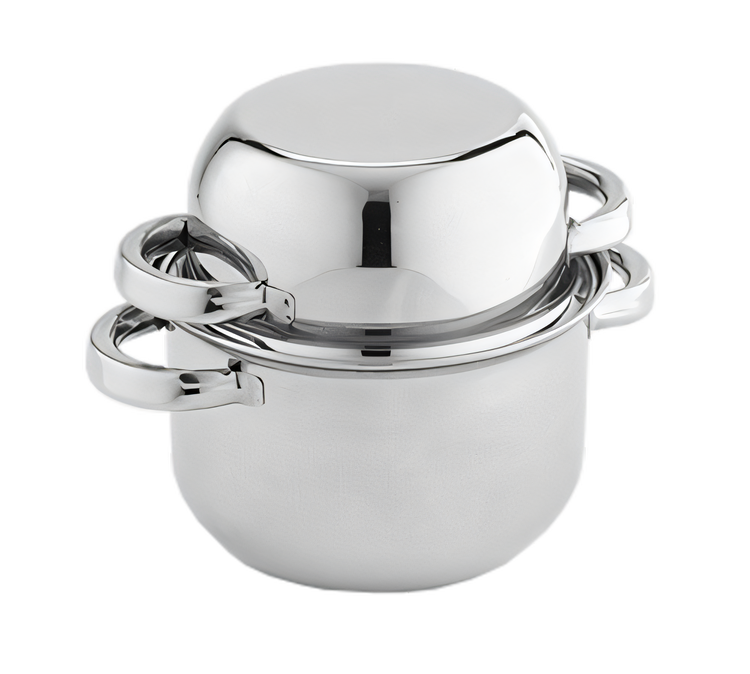 Product image #1 for American Metalcraft Stainless Steel 64 oz. Mussel Server with Lid