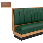 Thumbnail image #1 for ATSMFG ATS AT&S-ASWB-LXW42-6CH GR8 Alex Wood Wall Booth, 42" high, 6-channel back, wood trim, removable sinuous spring double-stitch seat with