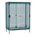 Thumbnail image #1 for Metro Super Erecta Stationary Wire Security Cage with Sliding Doors, Metroseal Green Epoxy, 50-1/2 W x 28-1/2 D x 66-13/16 H
