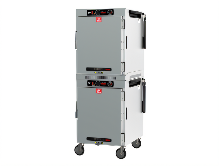 Product image #1 for Metro HotBlox™ Wide 16-Pan Dual-Cavity Pass-Thru Insulated Holding Cabinet, Analog, Solid Doors, Mobile