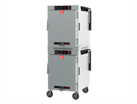 Metro HotBlox™ Wide 16-Pan Dual-Cavity Pass-Thru Insulated Holding Cabinet, Analog, Solid Doors, Mobile