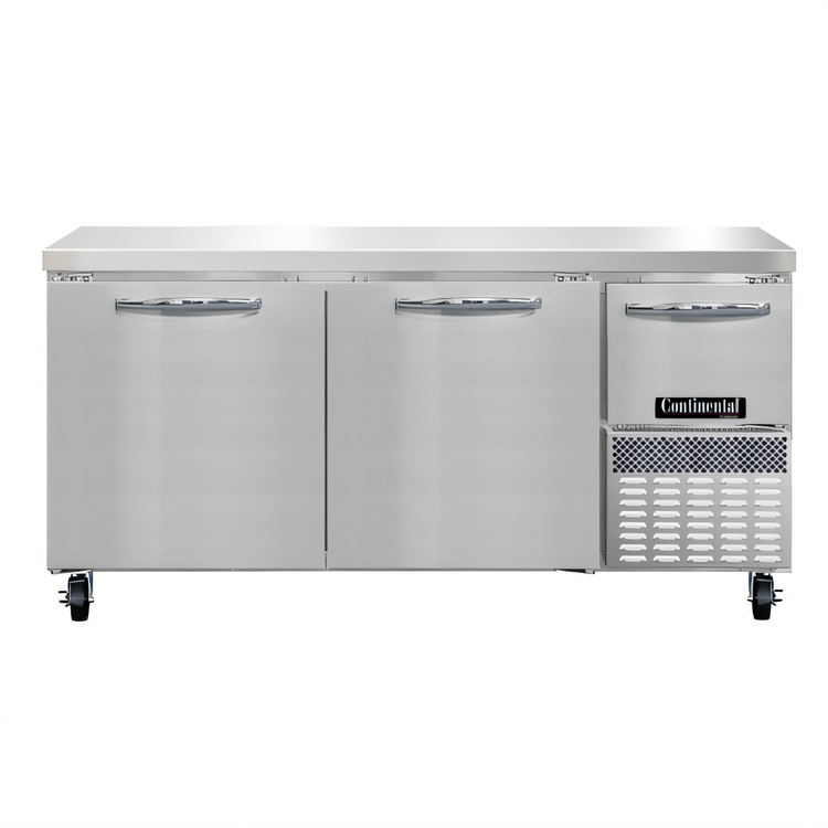 Product image #1 for Continental Refrigerator FA68N 68-Inch Two-Section Worktop Freezer with Solid Doors