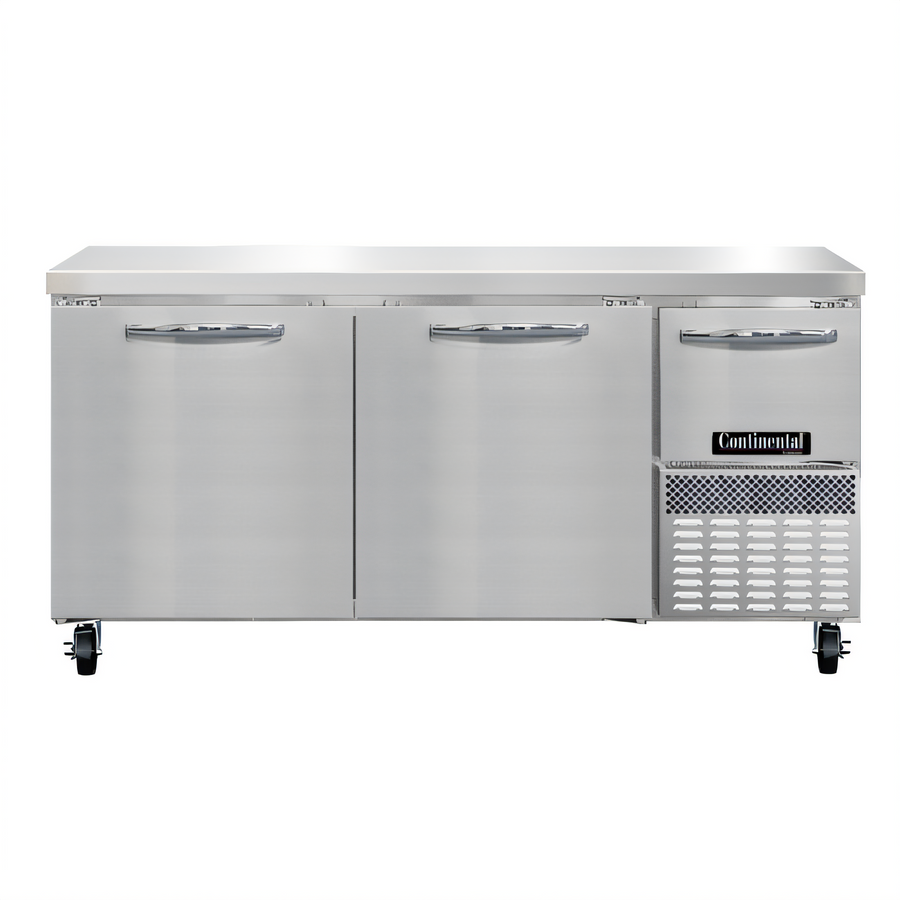 Product image #1 for Continental Refrigerator FA68N 68-Inch Two-Section Worktop Freezer with Solid Doors