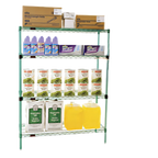 Thumbnail image #1 for Eagle Group Quad-Adjust F2QA2-74-1848S 4-Tier Stationary Starter Wire Shelving Unit, 48"W x 18"D x 74"H, Stainless Steel Finish