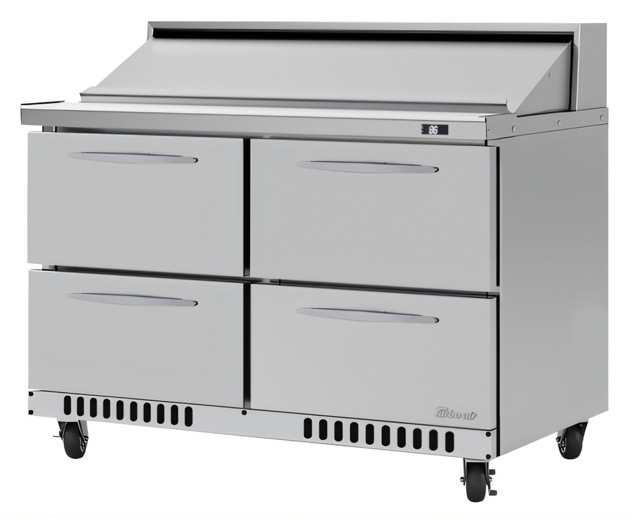 Product image #1 for Turbo Air PRO Series 48 1/4-Inch Wide Two-Section 4-Drawer Sandwich/Salad Prep Table, Front Breathing, Stainless Steel, 11.1 Cu. Ft.