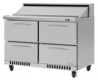 Turbo Air PRO Series 48 1/4-Inch Wide Two-Section 4-Drawer Sandwich/Salad Prep Table, Front Breathing, Stainless Steel, 11.1 Cu. Ft.