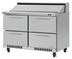 Thumbnail image #1 for Turbo Air PRO Series 48 1/4-Inch Wide Two-Section 4-Drawer Sandwich/Salad Prep Table, Front Breathing, Stainless Steel, 11.1 Cu. Ft.