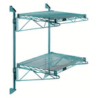 Thumbnail image #1 for Quantum WC34-CB2172P Wall-Mount Wire Shelving Unit, Cantilever Double Shelf, 72"W x 21"D, Green Epoxy