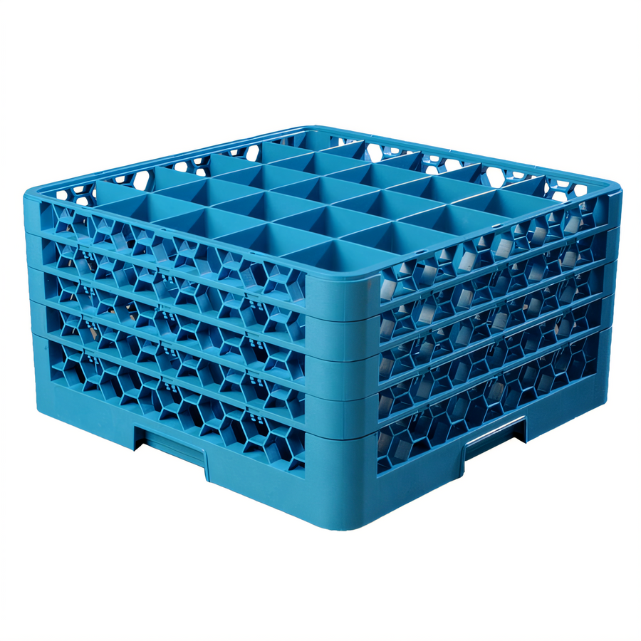 Product image #1 for OptiClean 25-Compartment Full-Size Dishwasher Glass Rack with 4 Extenders, Blue