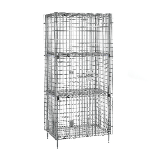 Product image #1 for Metro Super Erecta Stationary Chrome-Plated Security Cage with 2 EZ-ADD Intermediate Shelves