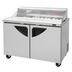 Thumbnail image #1 for Turbo Air Super Deluxe 48-1/4-Inch Two-Section Stainless Steel Sandwich/Salad Prep Table with Clear Lid, 12-Pan, Self-Contained Refrigeration