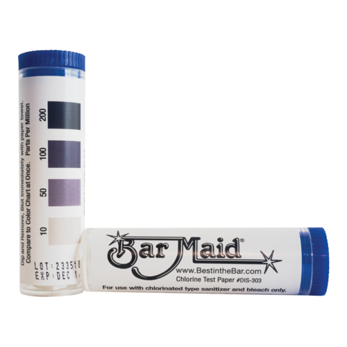 Product image #1 for Bar Maid Chlorine Test Strips, 10/50/100/200 PPM, 100 Strips Per Vial