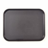 Cambro Camwear 14 x 18 Inch Rectangular Non-Skid Cafeteria Tray, Smoked Metal Polycarbonate