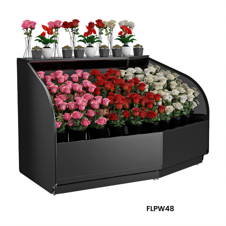 Product image #1 for Allure FLPW48 Self-Service Remote DX Refrigerated Low Profile Floral Wedge Merchandiser