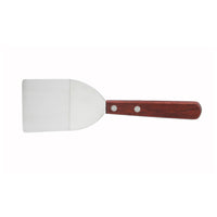 Winco Mini Stainless Steel Turner with Wooden Handle, 2 in x 2-1/4 in Blade