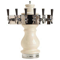 Micro Matic Braumeister Countertop Air-Cooled Draft Beer Tower with 6 Brass-Body Faucets
