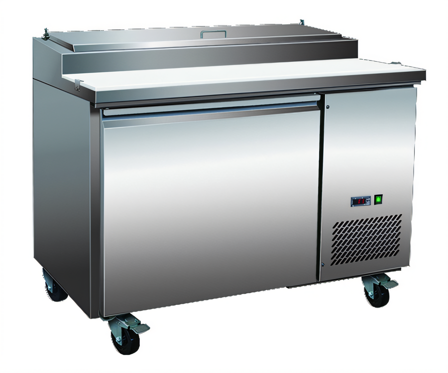 Product image #1 for Serv-Ware 44-Inch 6-Pan Refrigerated Pizza Prep Table, Self-Contained, Stainless Steel, 115V