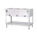 Thumbnail image #1 for Duke Manufacturing Aerohot E303SW Electric Hot Food Station, 3 Sealed 12 x 20 in Wells, Stainless Steel Open Base, Carving Board