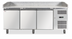 Thumbnail image #1 for Omcan 79-1/2-Inch Granite Top Refrigerated Pizza Prep Table, 3-Door, 20.5 Cu. Ft.