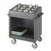 Thumbnail image #1 for Cambro 12-Compartment Dish Cart & Cutlery Rack with Vinyl Cover, Granite Gray