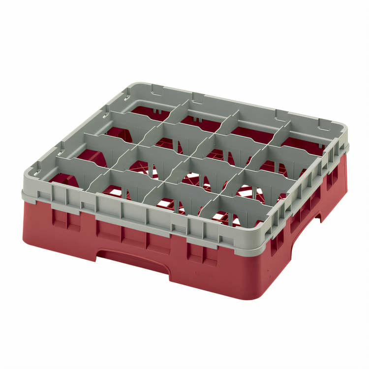 Product image #2 for Camrack Full-Size 16-Compartment Glass Rack with Soft Gray Extender, Cranberry