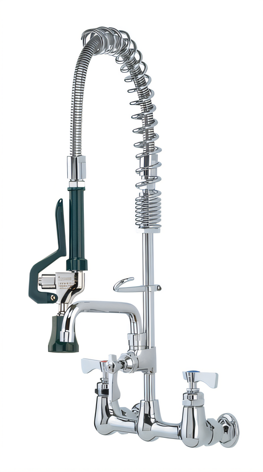 Product image #1 for Krowne Royal Series Space Saver Wall Mount Pre-Rinse Assembly with Add-On Faucet, 8-Inch Centers